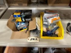 Lot of Asst. Bits, Staples, Tapcon Anchors, Paint Spray Gun, etc.