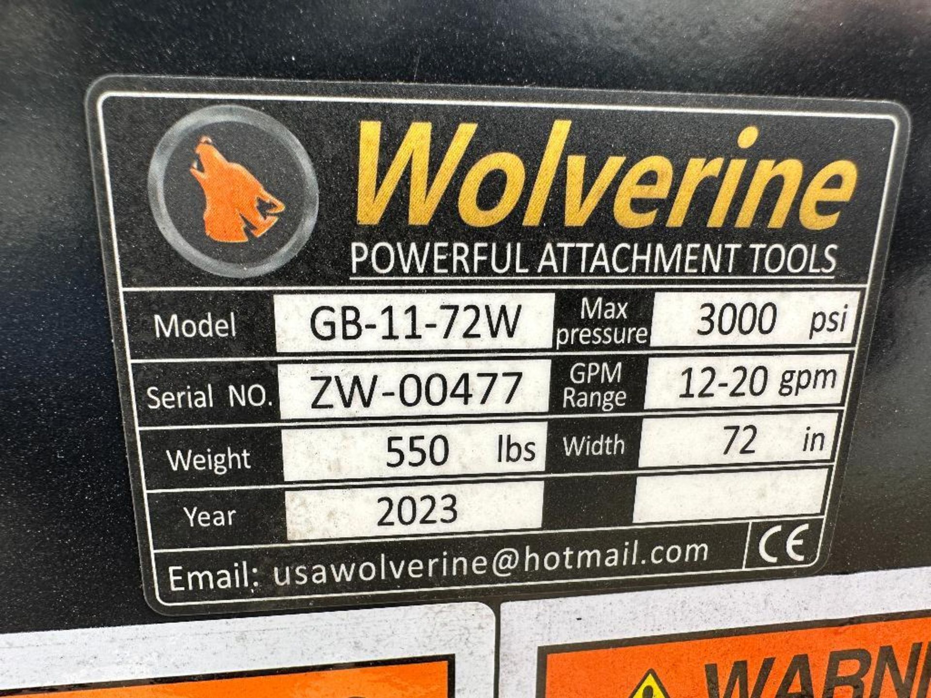 New 2023 Wolverine GB-11-72W 72" Grapple Bucket Skid Steer Attachment - Image 4 of 4