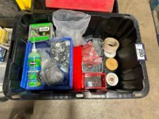 Tote of Asst. Screws, Parts Bins, etc.