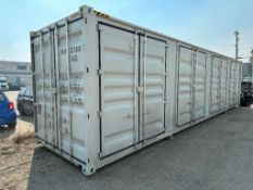 2022 Single Use 40' High Cube Shipping Container with (4) Side Doors, One End Door, Side Forklift Po