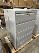 Lot of (2) 5-Drawer Lateral Filing Cabinet (Locked w/ No Key)