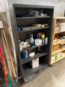 35-1/2” X 15” X 64-1/2” Shelf w/ Asst. Contents including Tap and Die Set, Masks, Shims, etc.