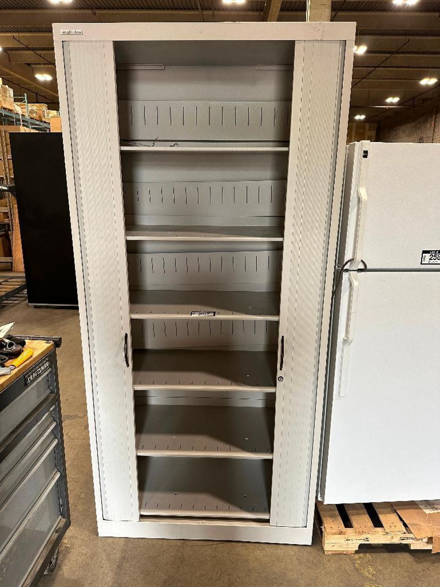 39” X 18-1/2” X 83” Sliding-Door Shop Cabinet