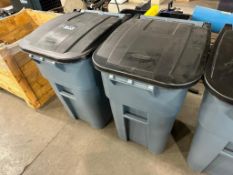 Lot of (2) Rubbermaid Mobile Trash Can