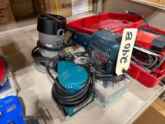 Lot of (1) Makita Sander, (1) Bosch 1290 Sander and (1) Porter Cable 1001 Router