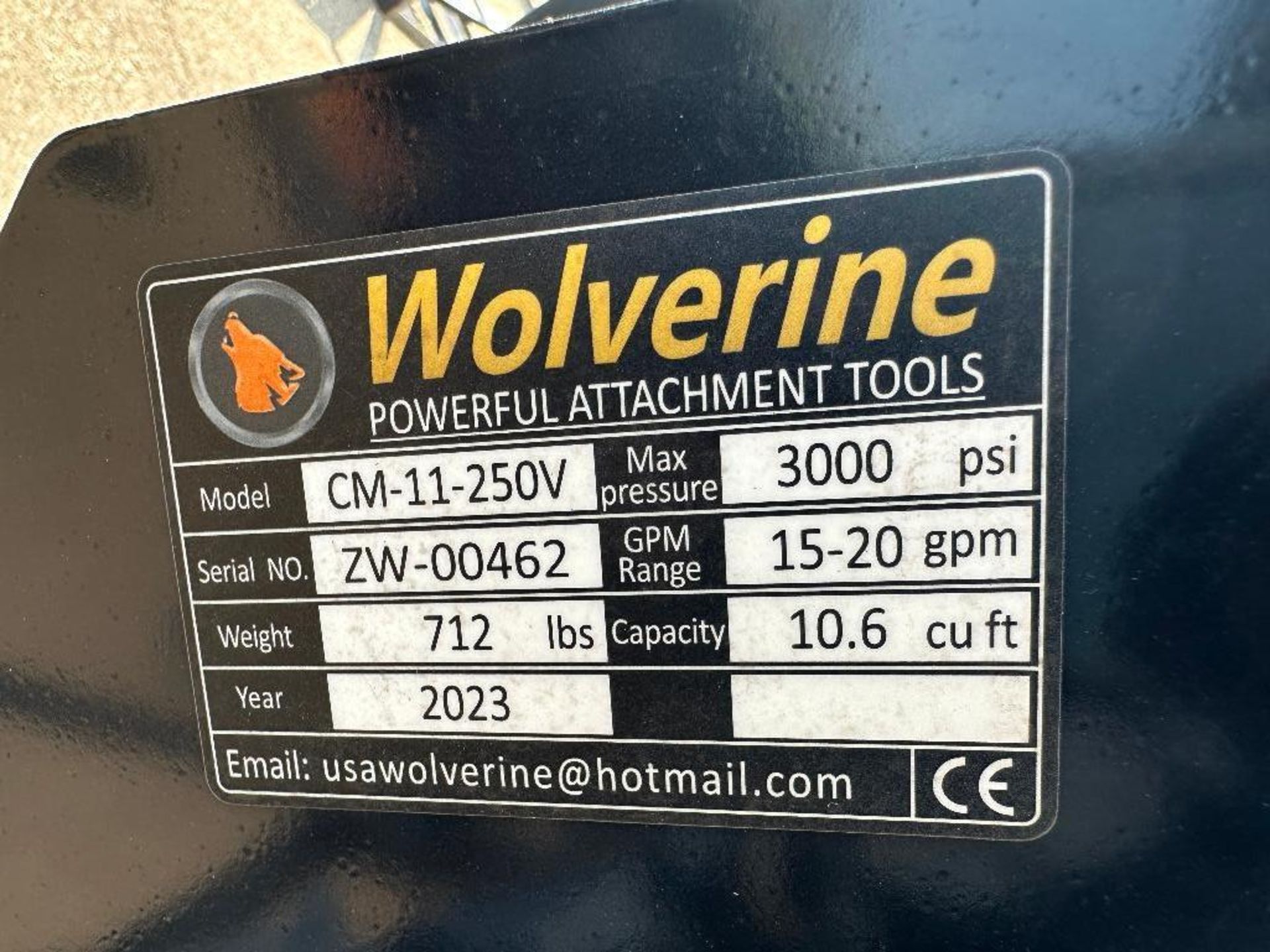 New 2023 Wolverine CM-11-250V 48" Concrete Mixer Skid Steer Attachment - Image 5 of 5