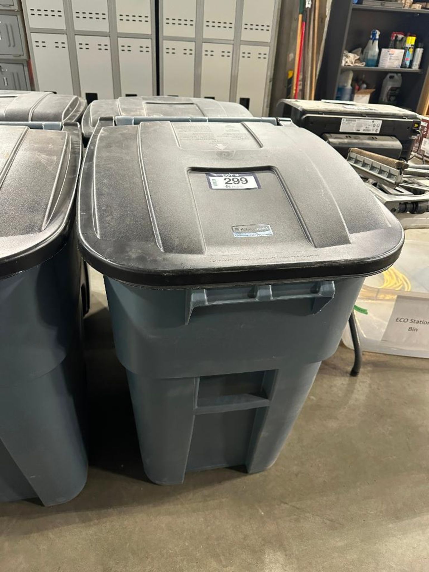 Lot of (2) Rubbermaid Mobile Trash Can