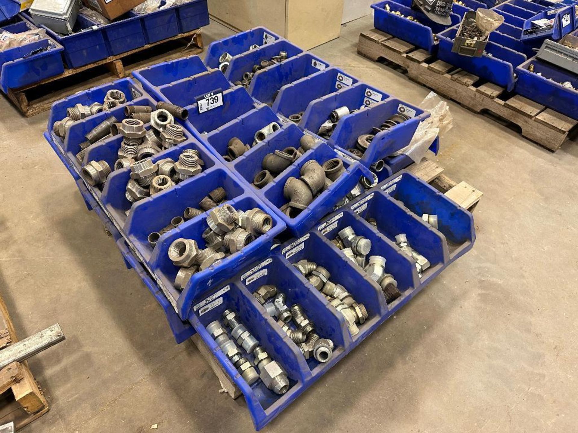 Pallet of Asst. Fittings, Elbows, Pipe, Nipples, etc.