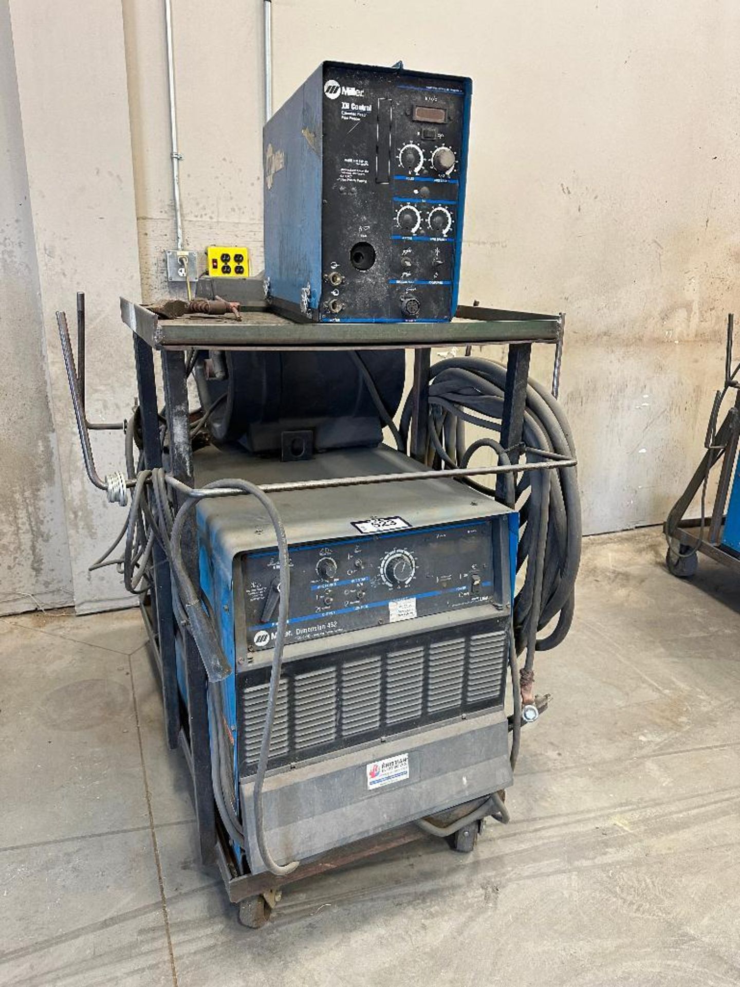 Lot of Miller Dimension 452 Welder, Miller XR Control Extended Reach Wire Feeder, (2) Miller Coolmat