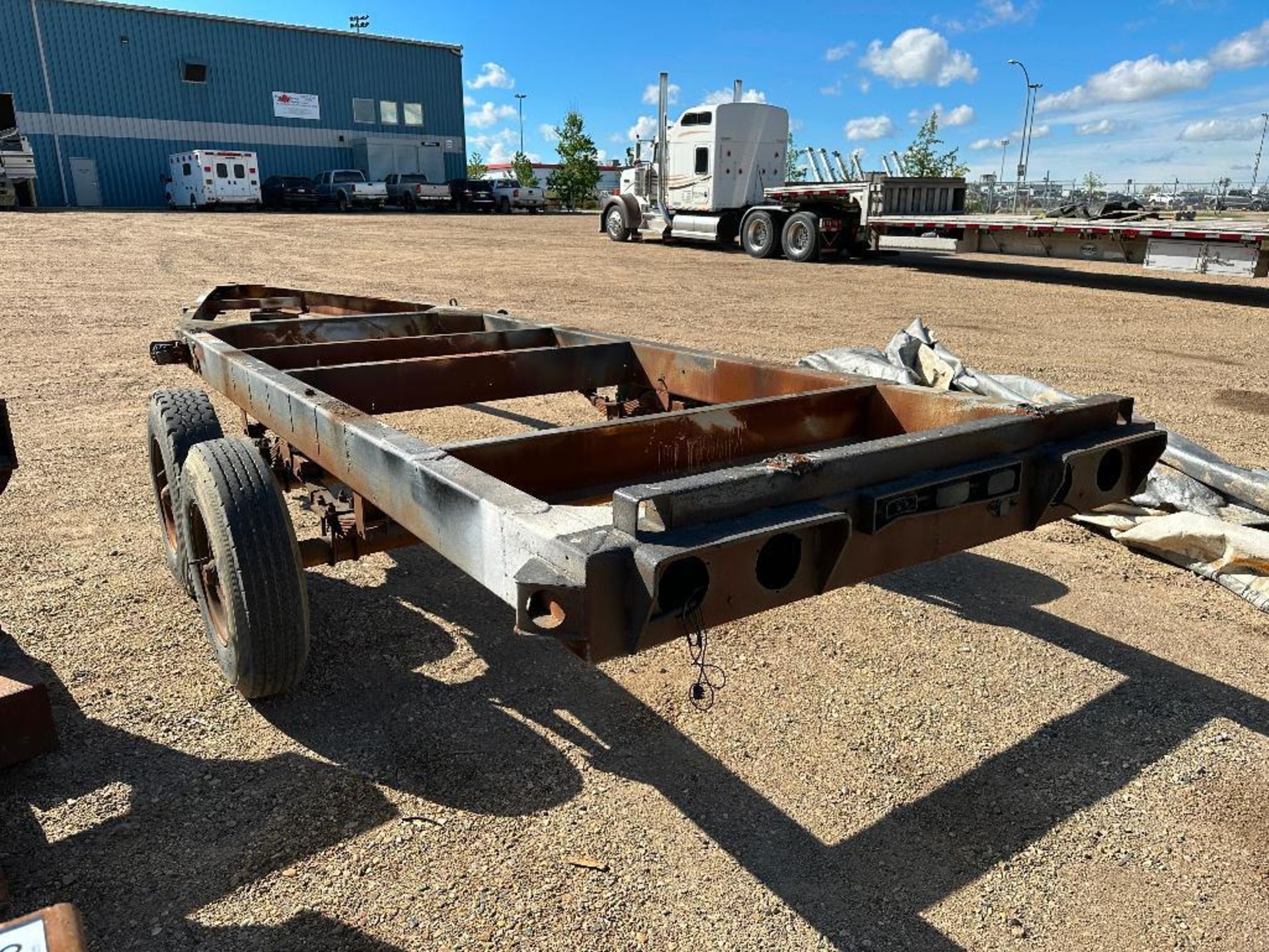 T/A Trailer Frame w/ Pintle Hitch, 14’ x 70” Deck Area, etc. - Image 5 of 9