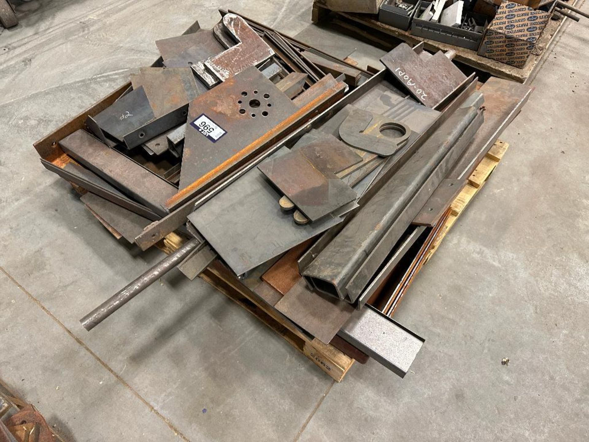 Pallet of Asst. Steel Cut-Offs Including Angle Iron, Chanel Iron, etc.