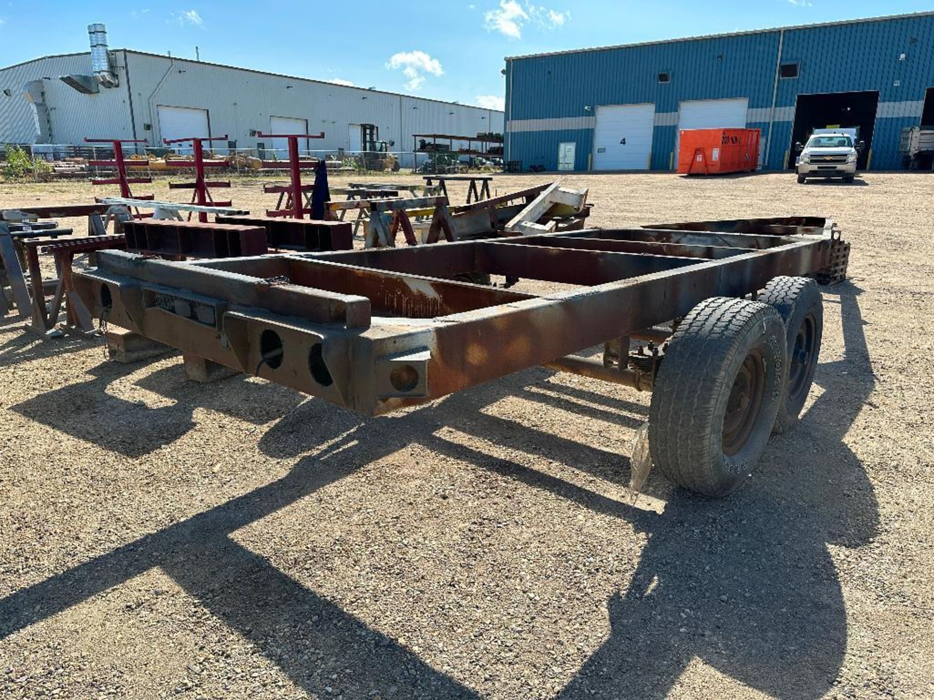 T/A Trailer Frame w/ Pintle Hitch, 14’ x 70” Deck Area, etc. - Image 4 of 9