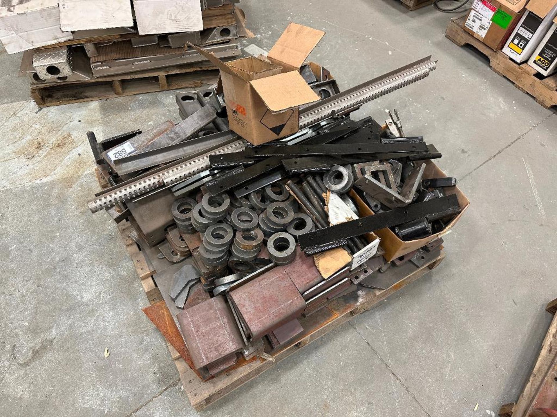 Pallet of Asst. Steel Brackets, Parts, etc.