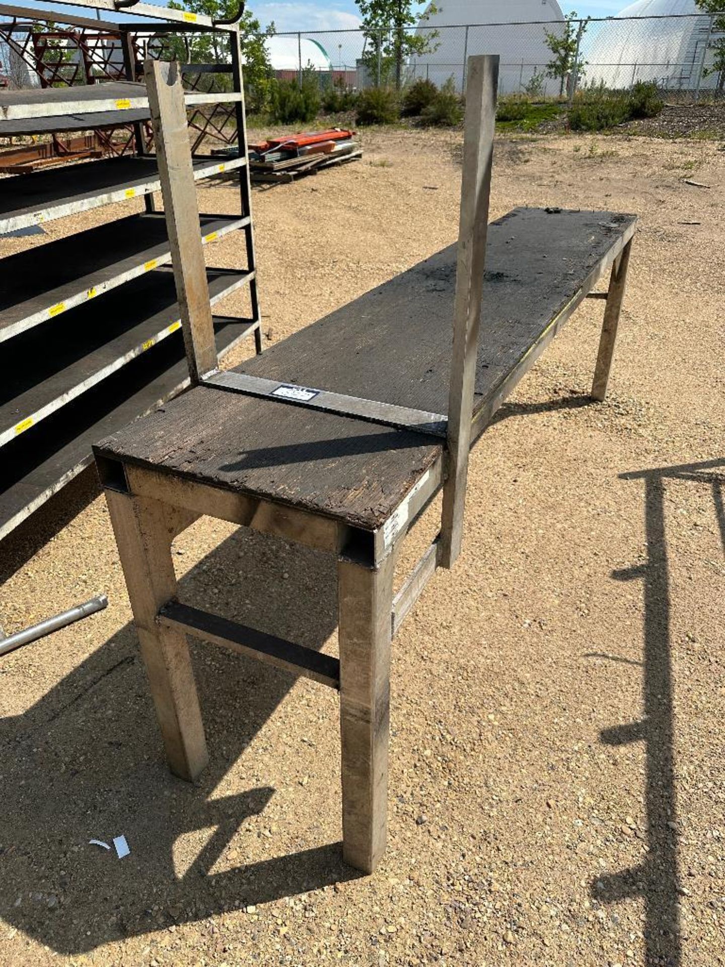 24” X 10’ Steel Bench w/ Wood Top - Image 2 of 2