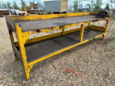 112” X 29” X 32” Steel Work Bench w/ Irwin Record 6” Bench Vise
