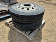 Lot of (2) 11R22.5 Tires w/ Aluminum Rims