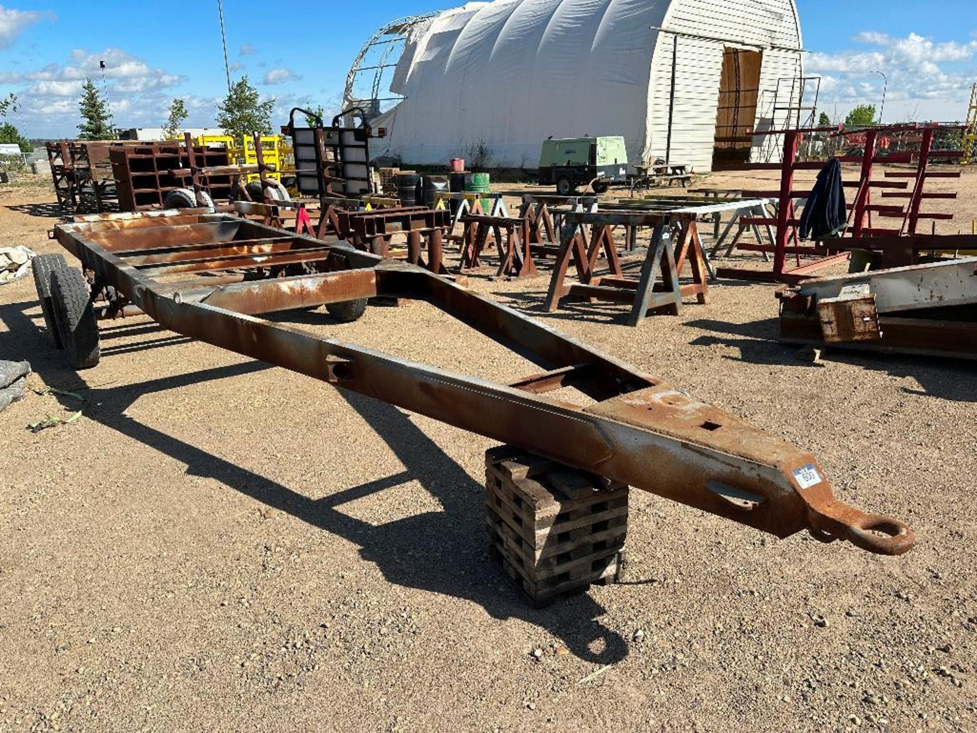 T/A Trailer Frame w/ Pintle Hitch, 14’ x 70” Deck Area, etc.