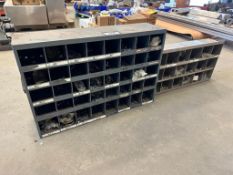 Lot of (1) 45-Compartment Parts Bin and (1) 18-Compartment Parts Bin w/ Asst. Contents