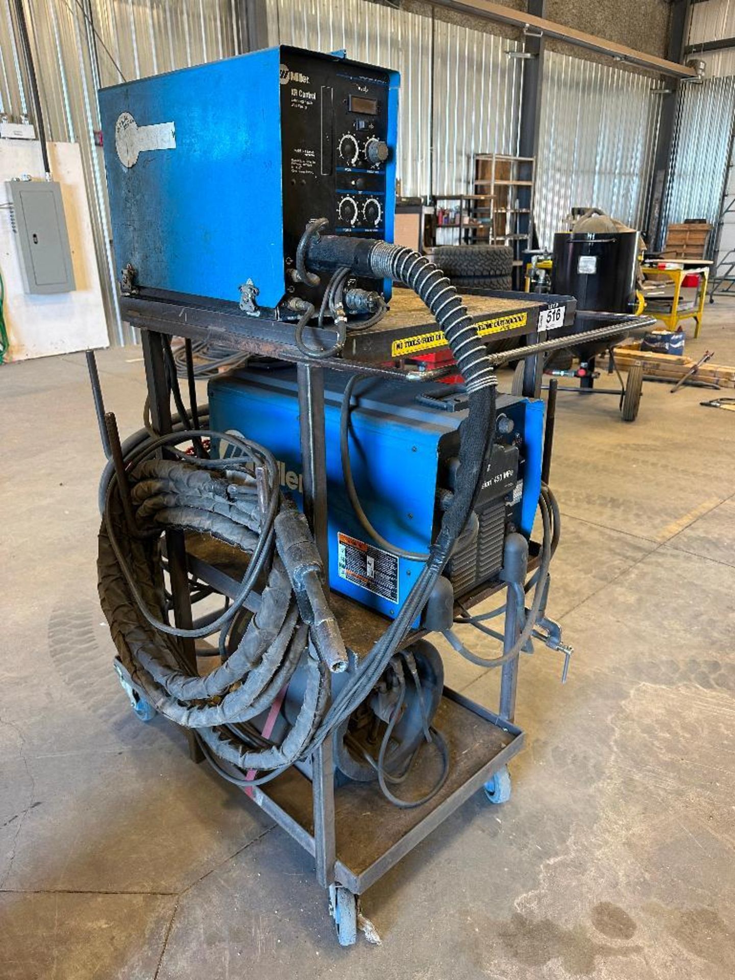 Lot of Miller Invision 450 MPa Welder, Miller XR Control Extended Reach Wire Feeder, Miller Pistol, - Image 2 of 13