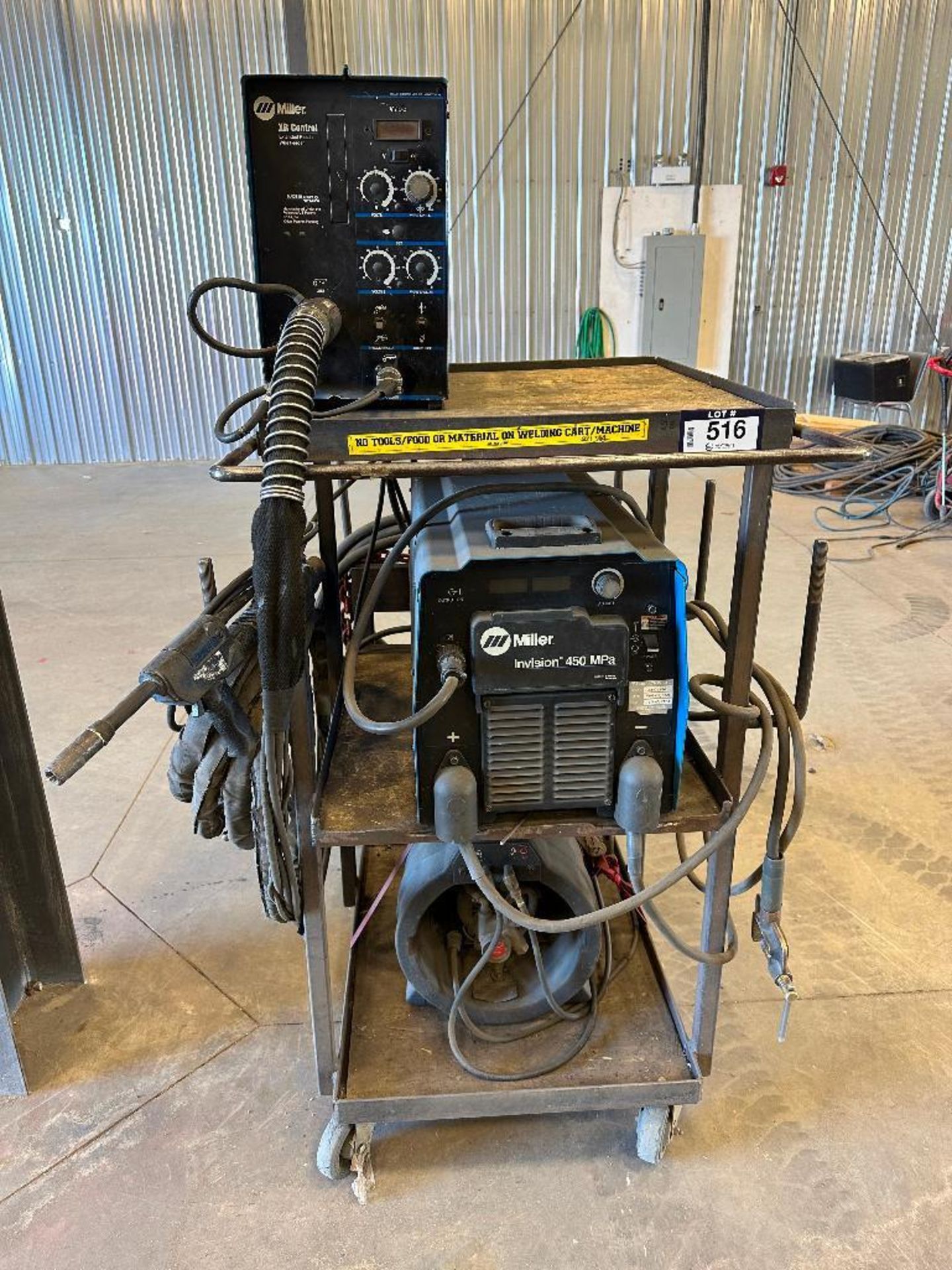Lot of Miller Invision 450 MPa Welder, Miller XR Control Extended Reach Wire Feeder, Miller Pistol, - Image 3 of 13
