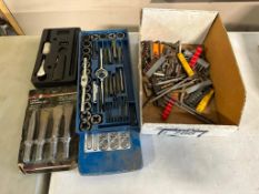 Lot of Tap and Die Set, Air Chisel Set & Asst. Drill Bits