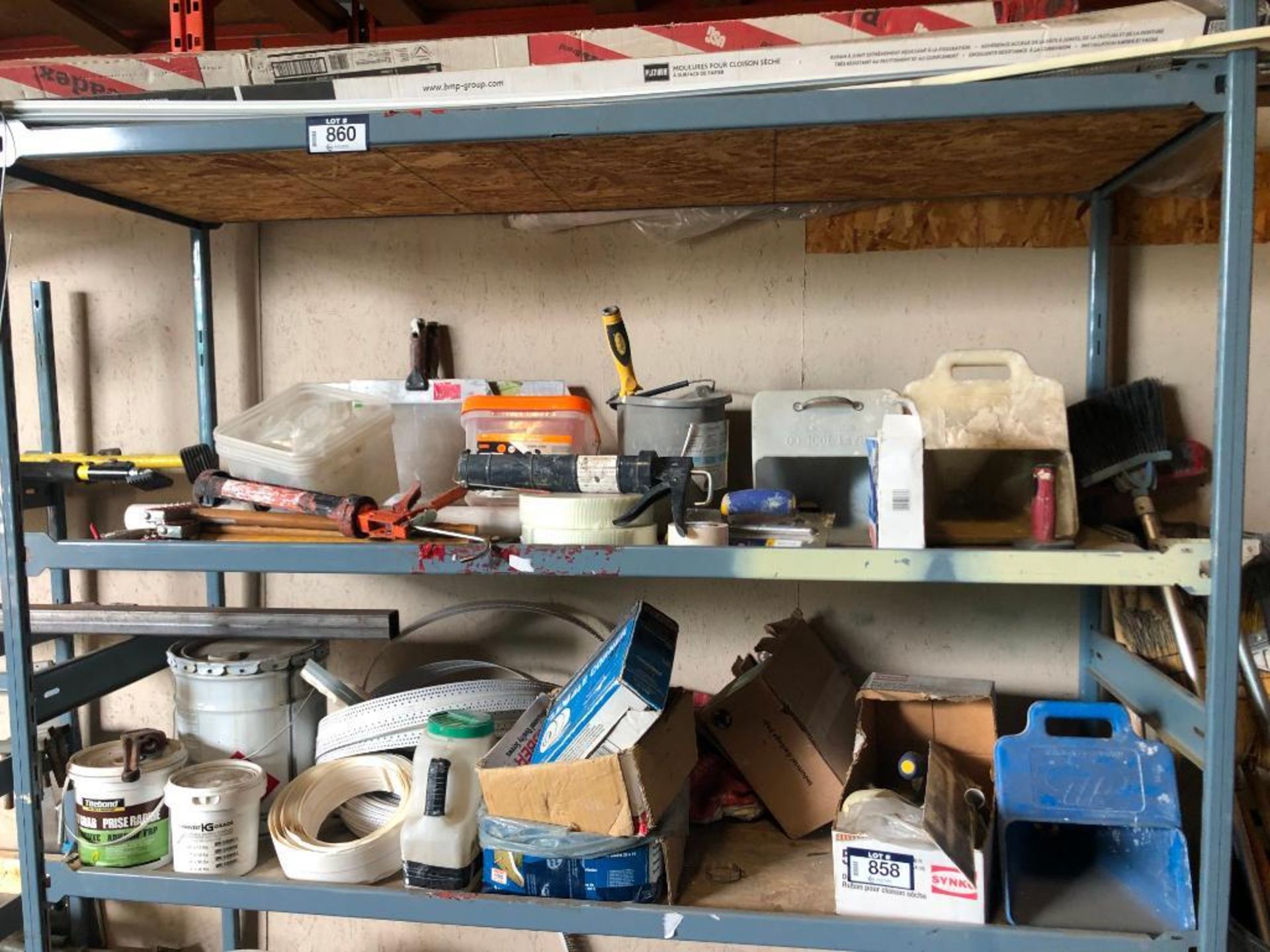 Contents of Shelf Including Asst. Drywall Tools, Drywall Tape & Drywall Mud - Image 4 of 4