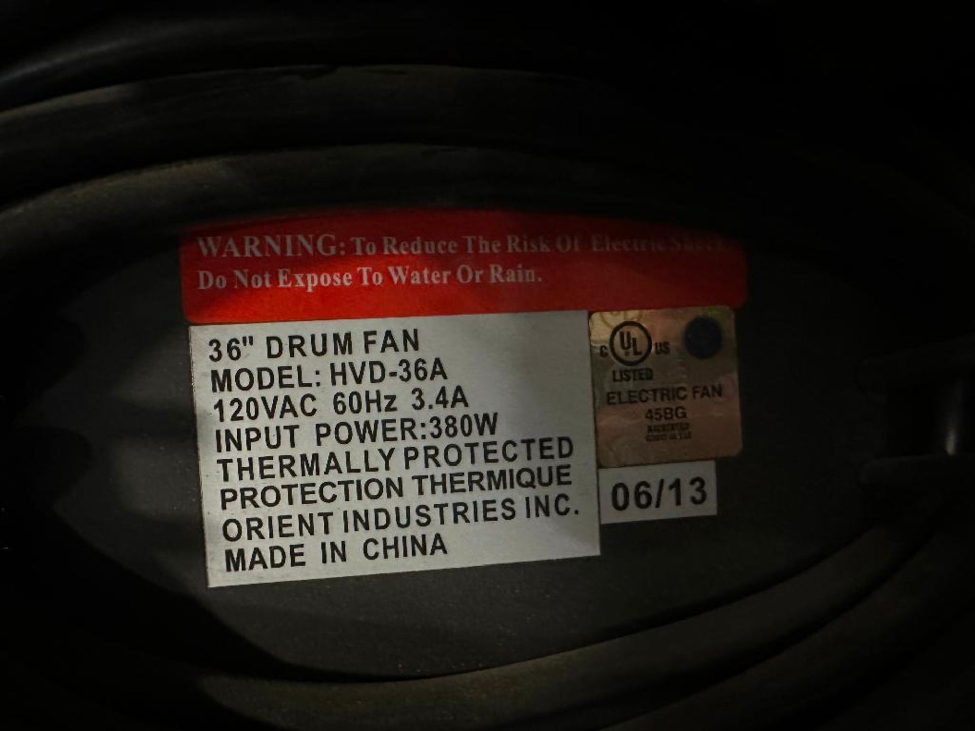 Powerfist HVD-36A 36" Drum Fan - Image 4 of 4