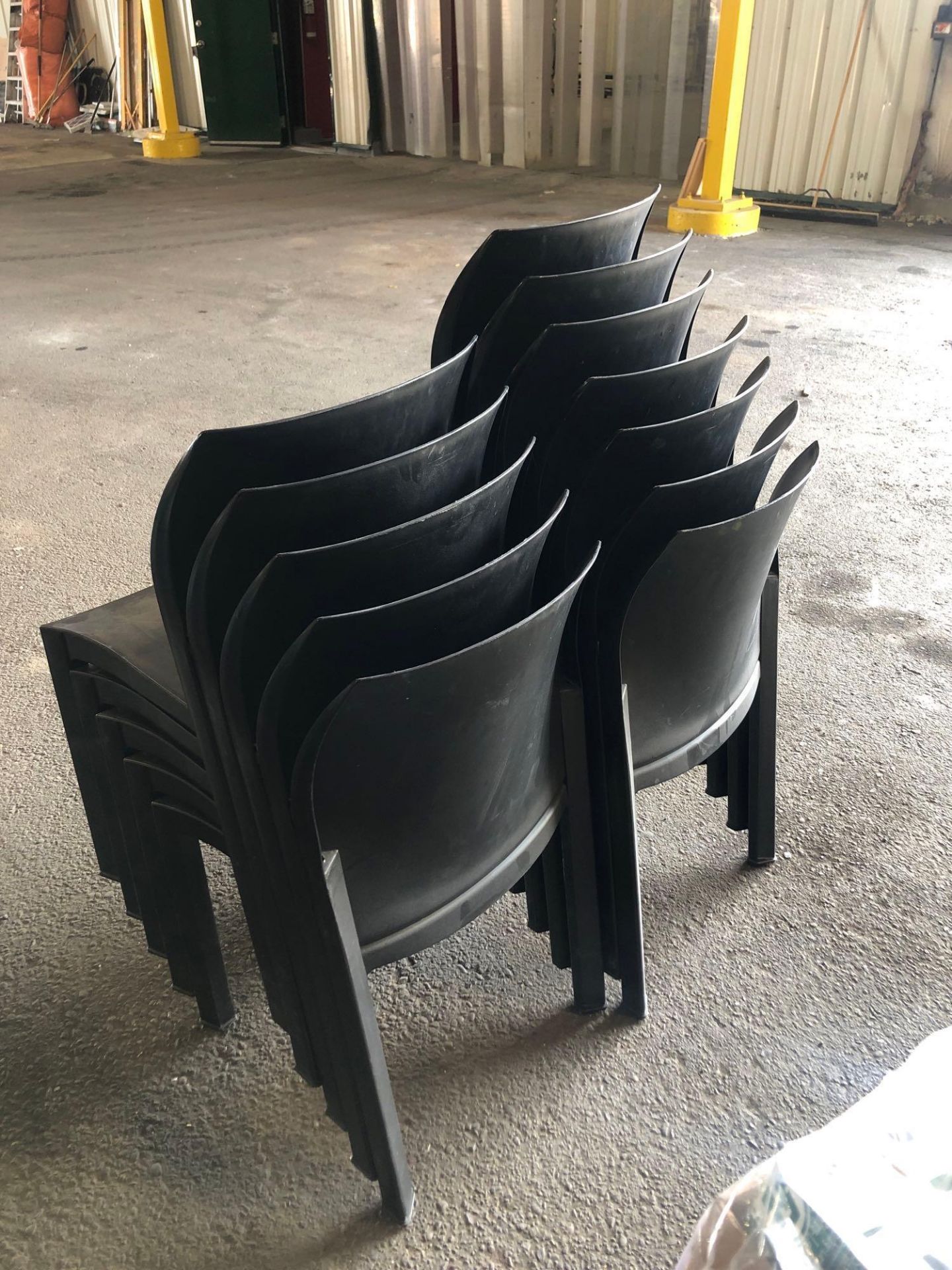 Lot of (12) Black Stacking Chairs - Image 2 of 2