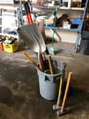 Bin of Asst. Shovel & Sledgehammers