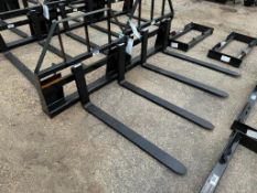 2023 Mower King SAII100 Skid Steer Pallet Fork Attachment w/ (2) 1.5-TON 4' Pallet Forks