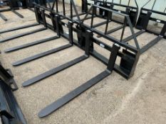 2023 Mower King SAII100 Skid Steer Pallet Fork Attachment w/ (2) 1.5-TON 4' Pallet Forks