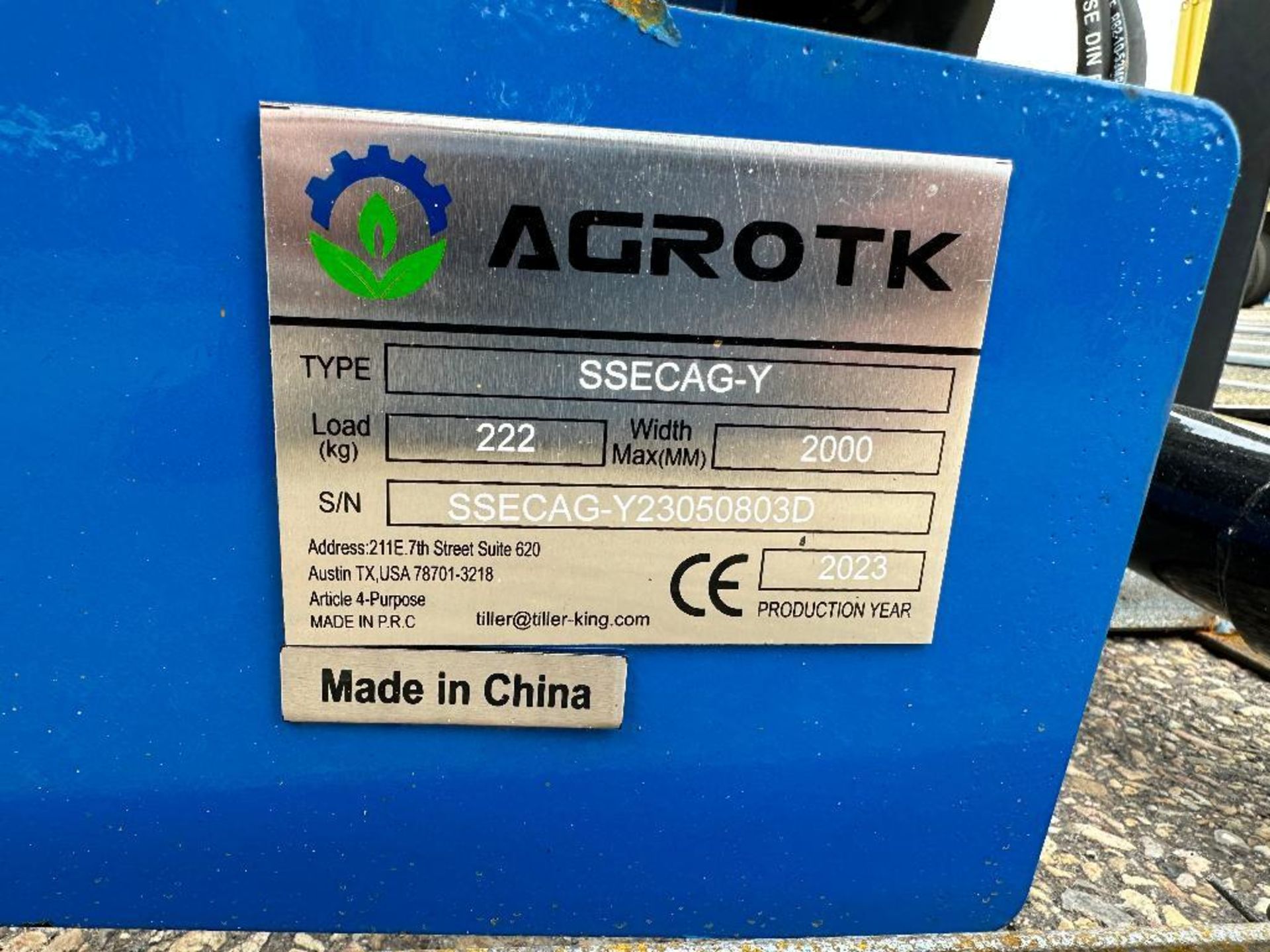 2023 AGROTK SSECAG-Y Heavy Duty Hydraulic Skid Steer Auger Attachment w/ (1) 14" Bit, (1) 12"Bit, an - Image 7 of 7