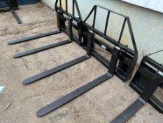 2023 Mower King SAII100 Skid Steer Pallet Fork Attachment w/ (2) 1.5-TON 4' Pallet Forks