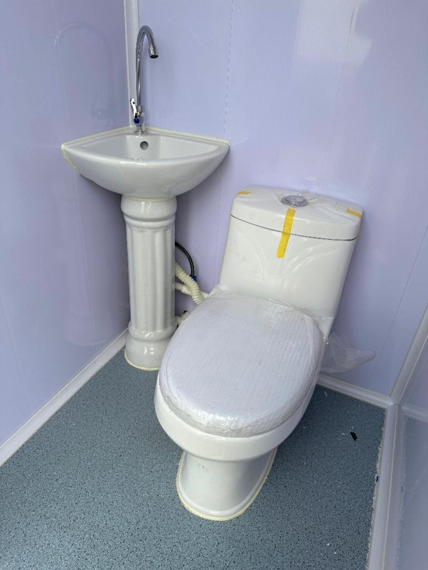 87" X 48" x 93" Double Sided Toilet w/ Fork Pockets, Sinks, Toilets, etc. - Image 7 of 9