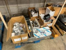 Pallet of Asst. Trailer Parts including Gladhands, Trailer Jack, Breakaway Systems, etc.