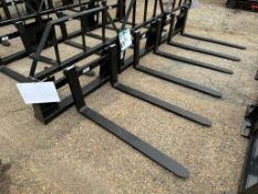 2023 Mower King SAII100 Skid Steer Pallet Fork Attachment w/ (2) 1.5-TON 4' Pallet Forks