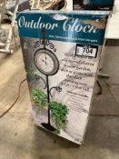 Outdoor Clock with Thermometer and Plant Hangers