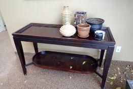 Lot of Sofa Table, Asst. Pots and Decor.