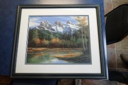 Fred Buchurtz "Three Sisters" Framed Painting.