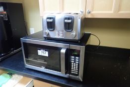 Lot of MasterChef Stainless Steel Microwave and Black & Decker Toaster.