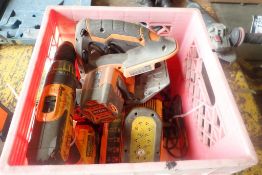 Lot of Ridgid Cordless Drill, Circular Saw, (2) Batteries and (1) Charger.