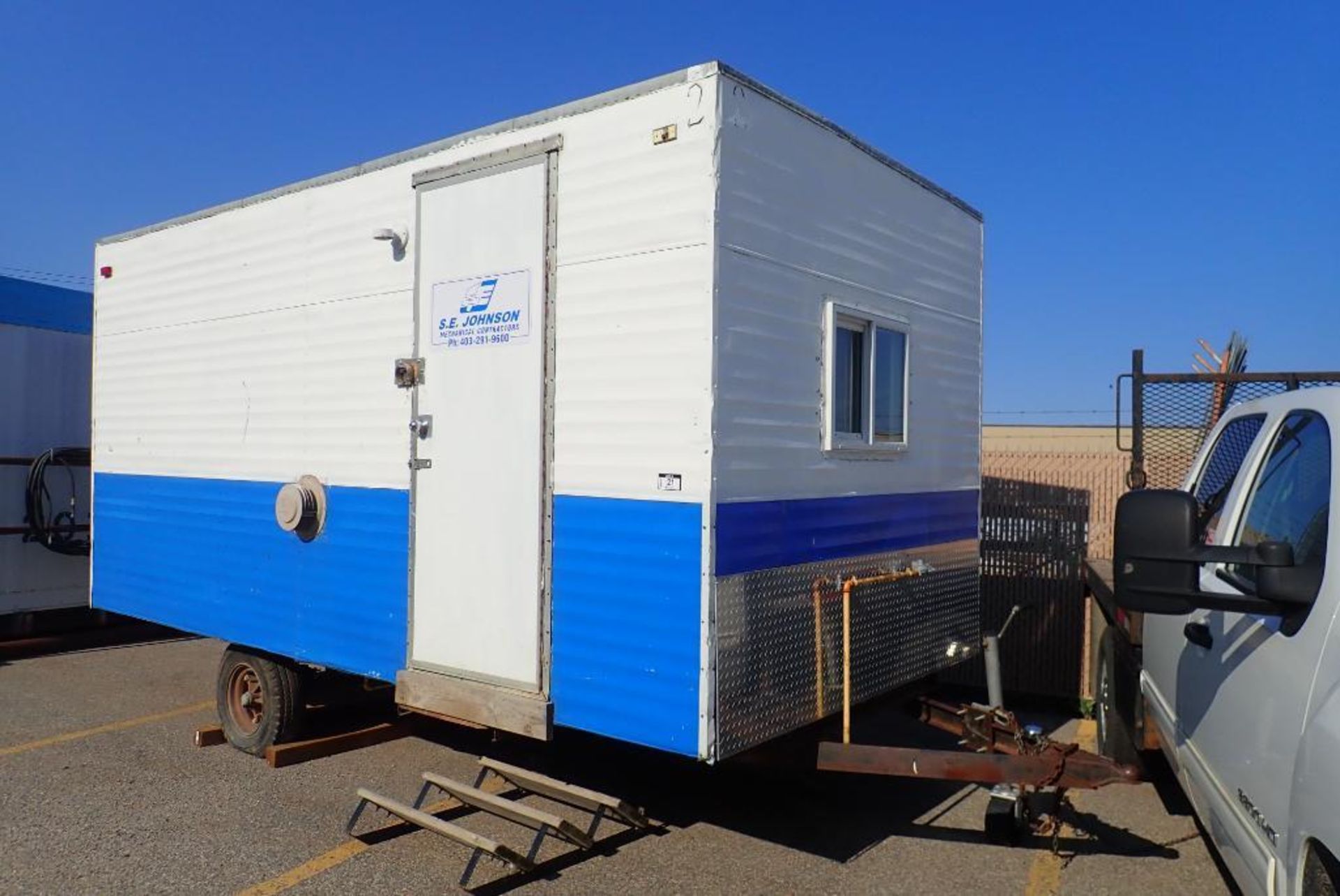 Single Axle 16'x8' Office Trailer w/Furnace and Contents, VIN- NVSN.