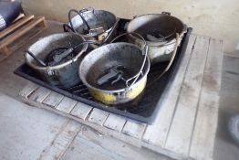 Lot of (4) Ridgid Oil Baths and Catch Tray.