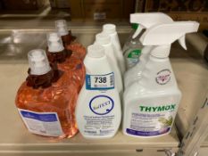 LOT OF ASST. CLEANING PRODUCTS INCLUDING: FOAMING HAND SOAP & DISINFECTANTS