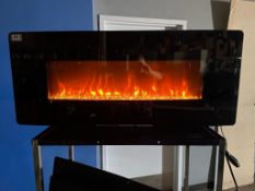 42" WALL MOUNTED ELECTRIC FIREPLACE WITH CURVED GLASS FRONT