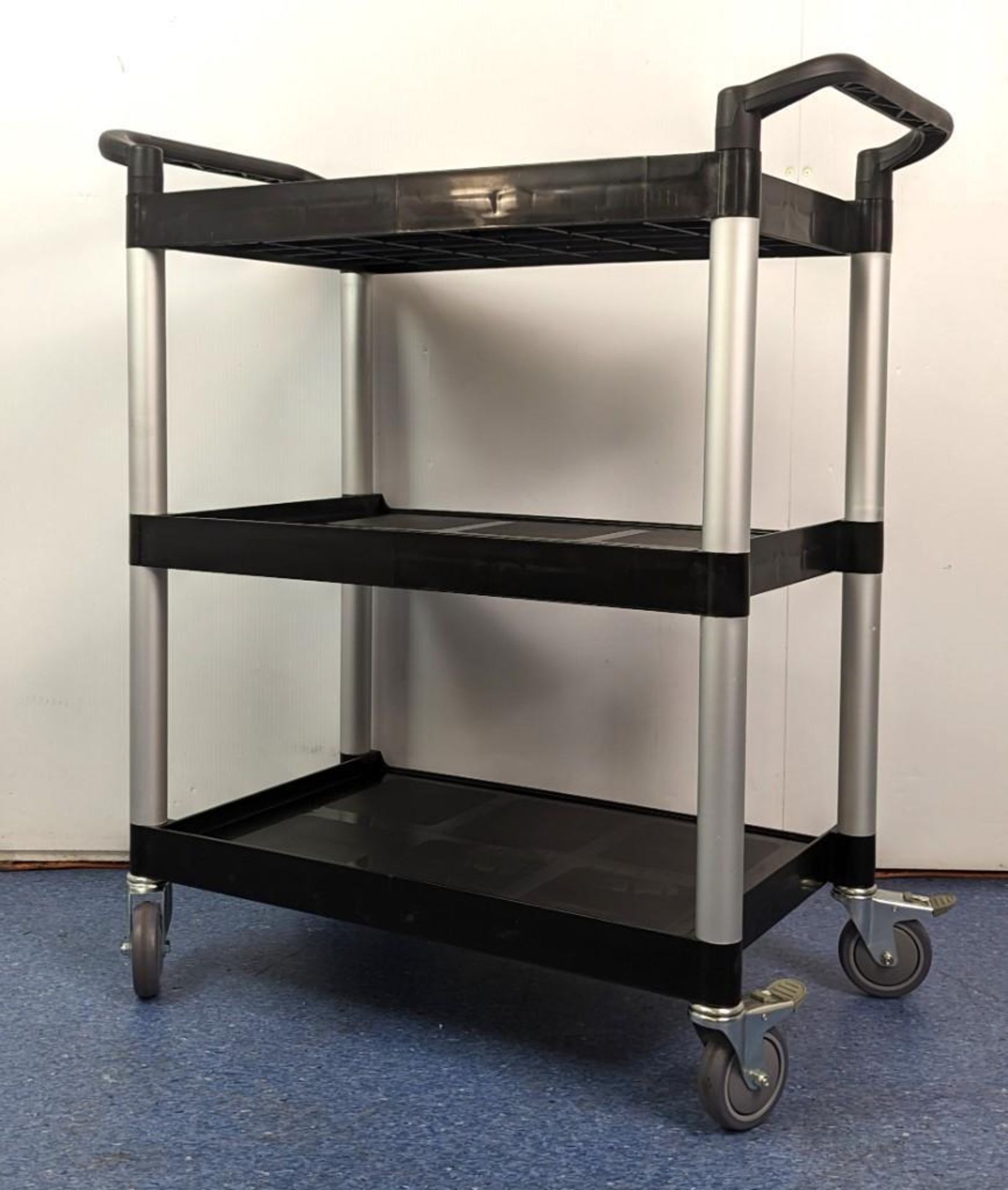 24" X 16" BLACK PLASTIC 3 TIER BUSSING CART - NEW - OMCAN 24183 - Image 2 of 5