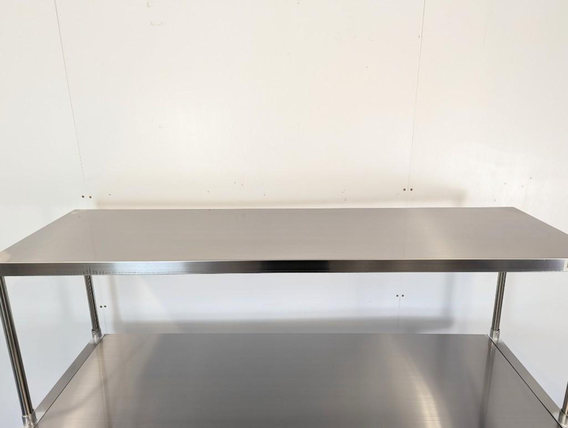 NEW 30" X 60" STAINLESS WORK TABLE WITH 18" SINGLE OVERSHELF - Image 6 of 8
