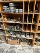 Contents of (14) Sections of Shelving Including Asst. Unions, Couplers, Reducers, Valve, etc.