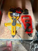 Lot of (2) Asst. 100' Measuring Tapes, and (3) Asst. 25' Measuring Tapes