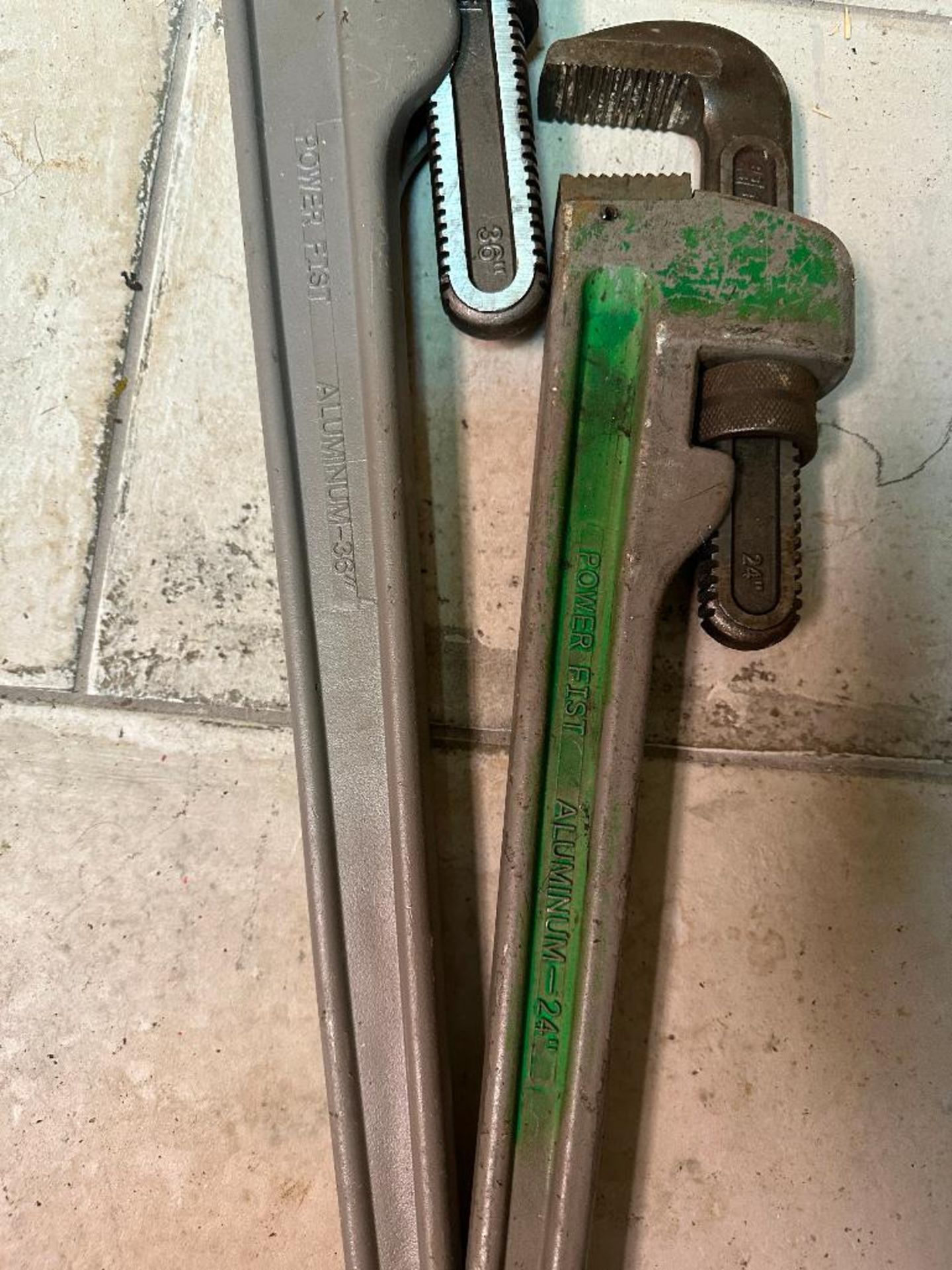 Lot of (1) Powerfist 36" Aluminum Pipe Wrench and (1) Powerfist 24" Aluminum Pipe Wrench - Image 3 of 3